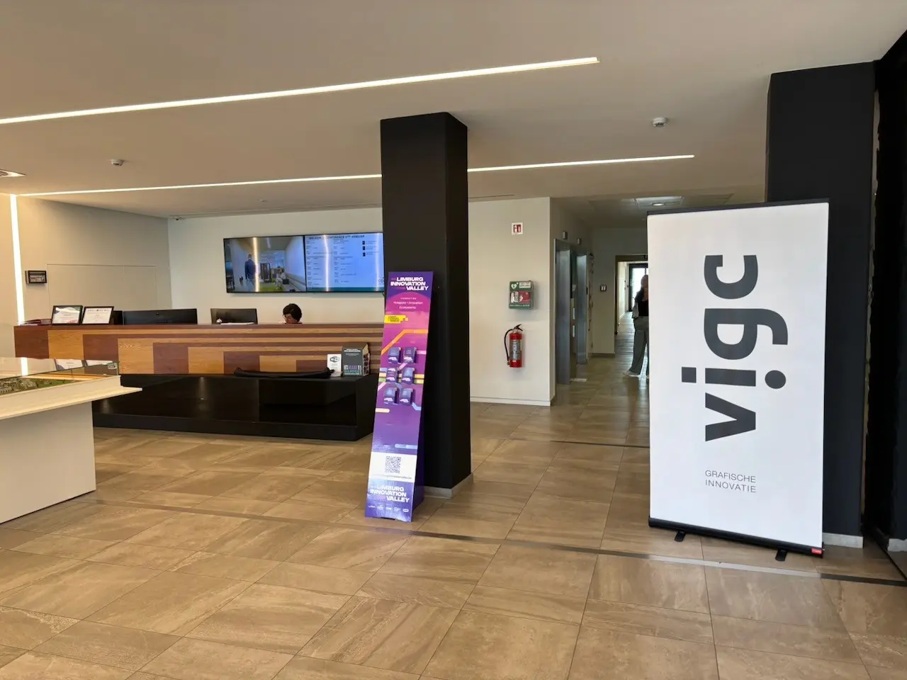 Het onthaal met de banner van VIGC op de begeleidingsgroep van 24 september 2026 in Hasselt