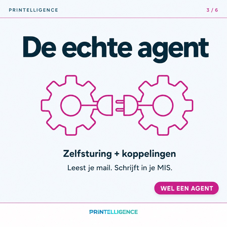 Slide 3 van de carrousel: De echte agent: zelfsturing plus koppelingen
